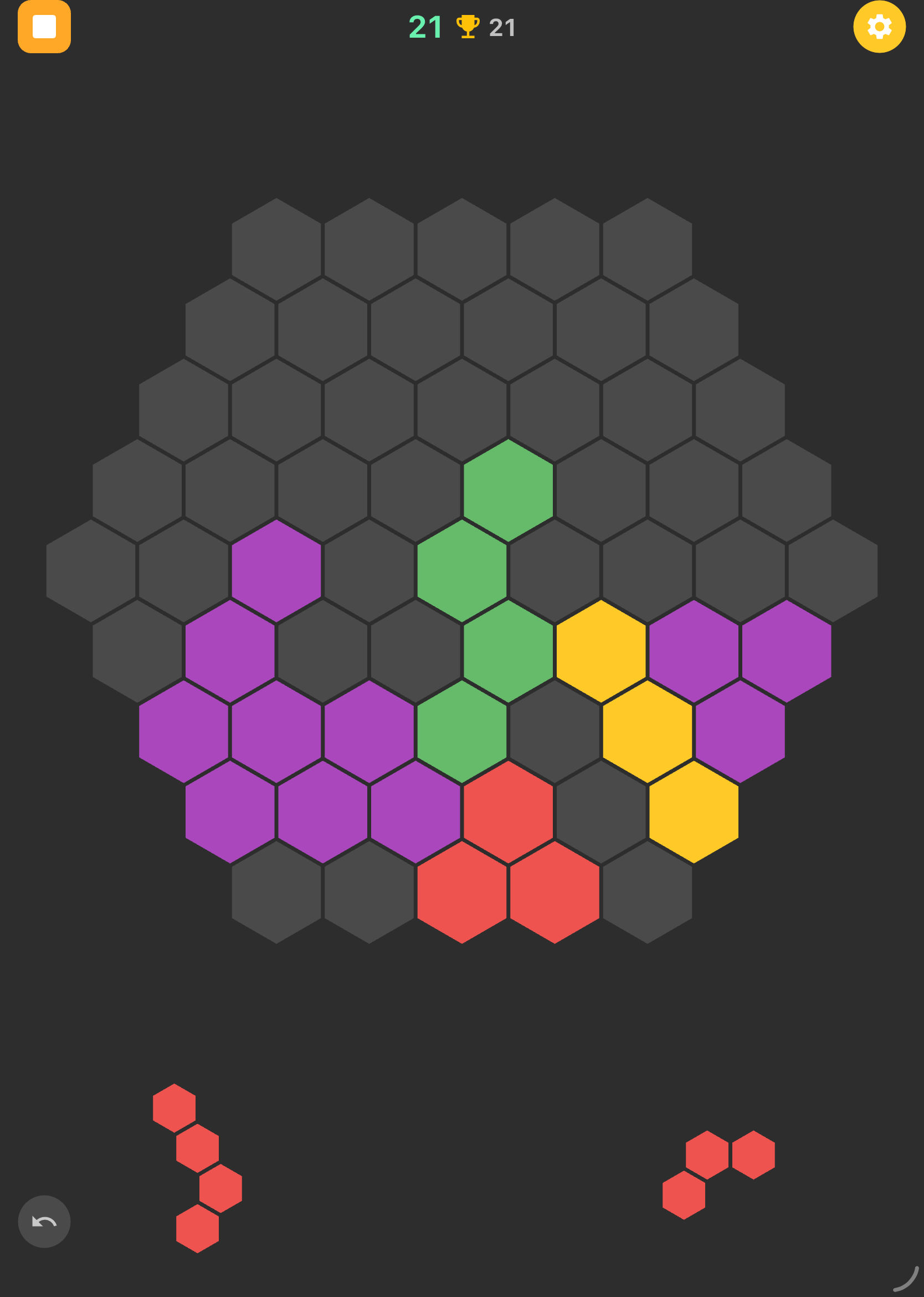 The first Hexris remake running in hex mode